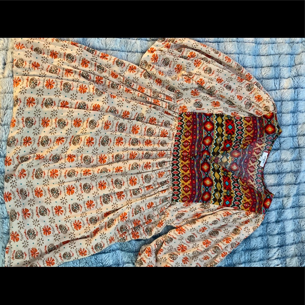 3/4 Sleeve Boho Tunic with Empire Waist